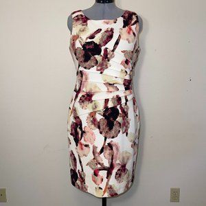 Ivanka Trump Sleeveless Floral-Print Sheath Dress